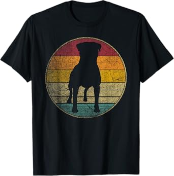 Rottweiler Dog Vintage Distressed Retro Style Silhouette T-Shirt for Men Women Kids
