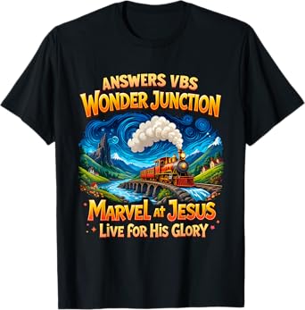 Christian Camp VBS 2025 Wonder His Glory Junction Train T-Shirt