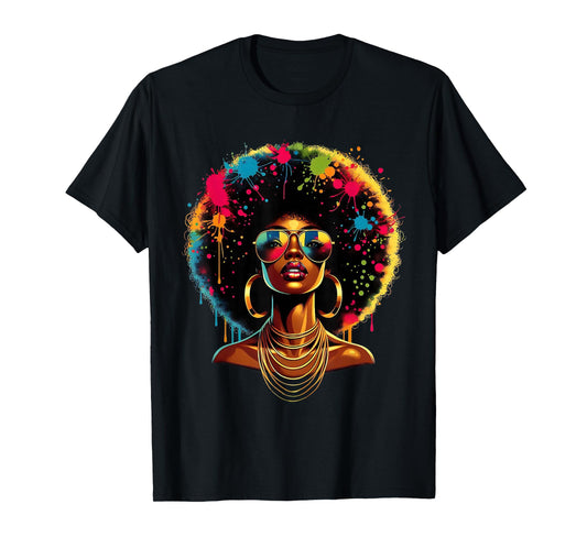 Juneteenth Women Black History Outfit Dope Proud Afro T-Shirt