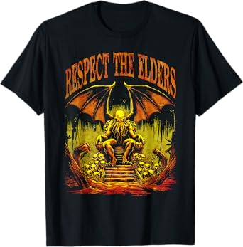 Cthulhu, Respect The Elders Gothic Daemonic Horror Cthulhu T-Shirt