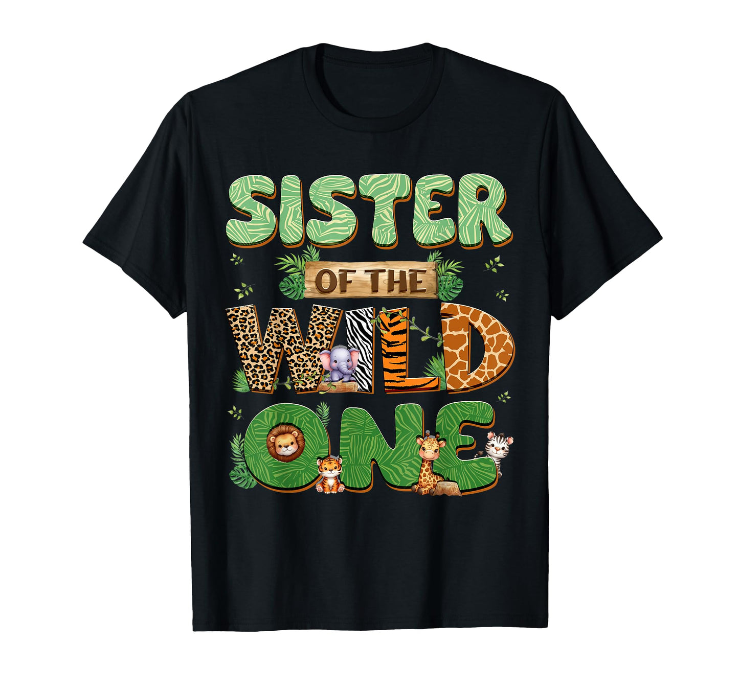 Sister Of The Wild One Birthday Family Matching Party Decor T-Shirt