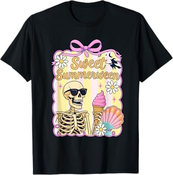 Coquette Sweet Summerween, Skeleton Tees, Spooky Summer T-Shirt