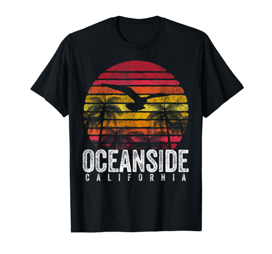 Oceanside California CA Vintage Retro Distressed Style T-Shirt