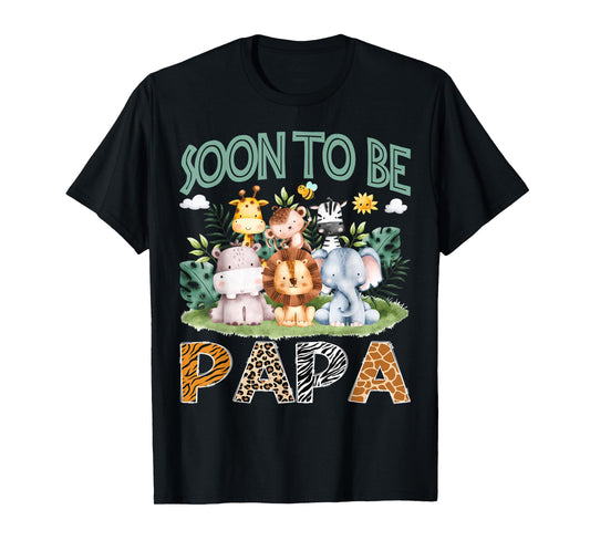 Soon To Be Papa Animal Safari Jungle Gender Reveal T-Shirt