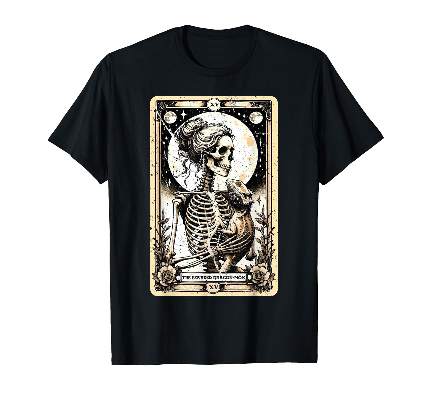 The Bearded Dragon Mom Skeleton Tarot Card Art Beardie Lover T-Shirt