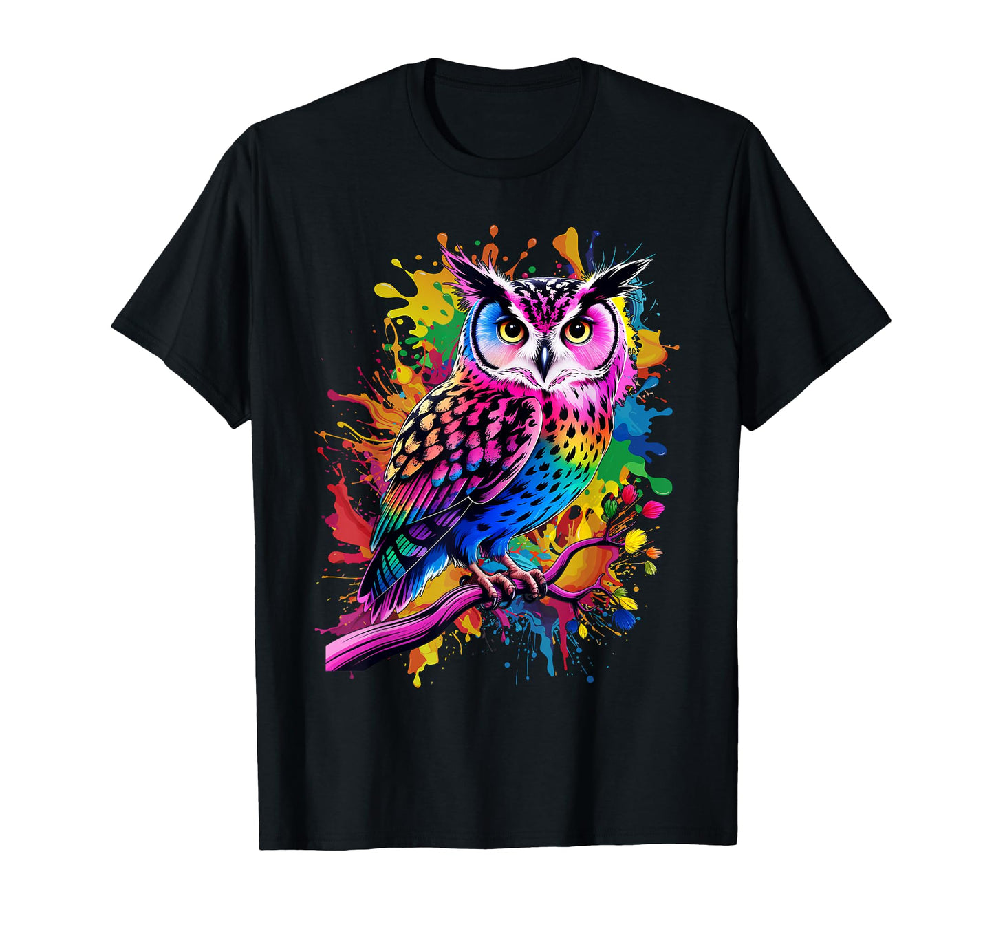 Owl Men Woman Colorful Watercolor Owl T-Shirt