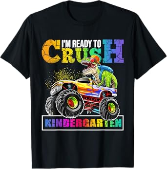 Back To School Boy Dinosaur I'm Ready To Crush Kindergarten T-Shirt