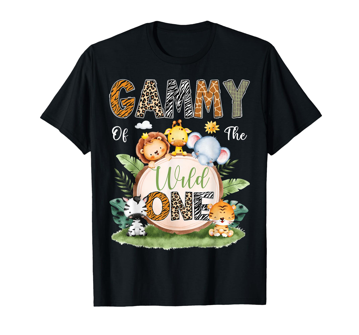 Gammy Of The Wild One 1St Birthday Kids Safari Jungle T-Shirt