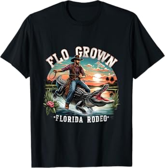 Retro Vintage Flo Grown Florida Rodeo Alligator Ride Costume T-Shirt