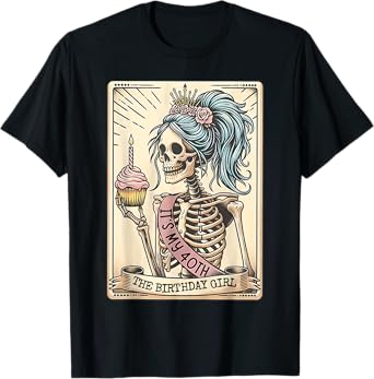Funny 40th Birthday Skeleton Tarot Card Retro Gothic T-Shirt