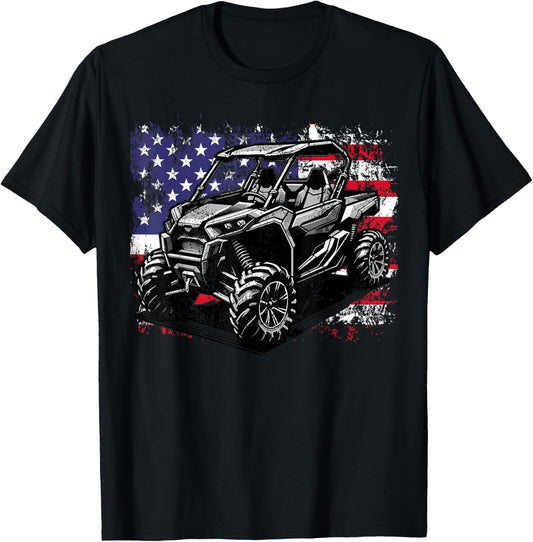 American Flag UTV Side By Side 4th Of July SXS Off Road T-Shirt