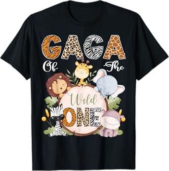 Gaga Of The Wild One 1St Birthday Safari Woodland T-Shirt