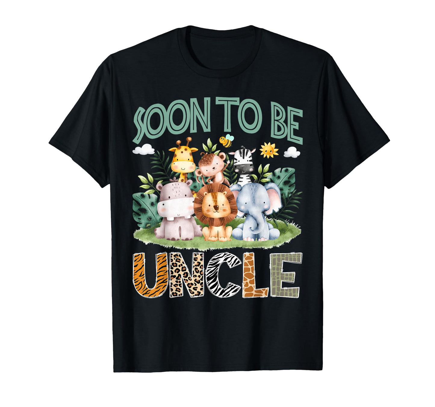Soon To Be Uncle Animal Safari Jungle Gender Reveal T-Shirt