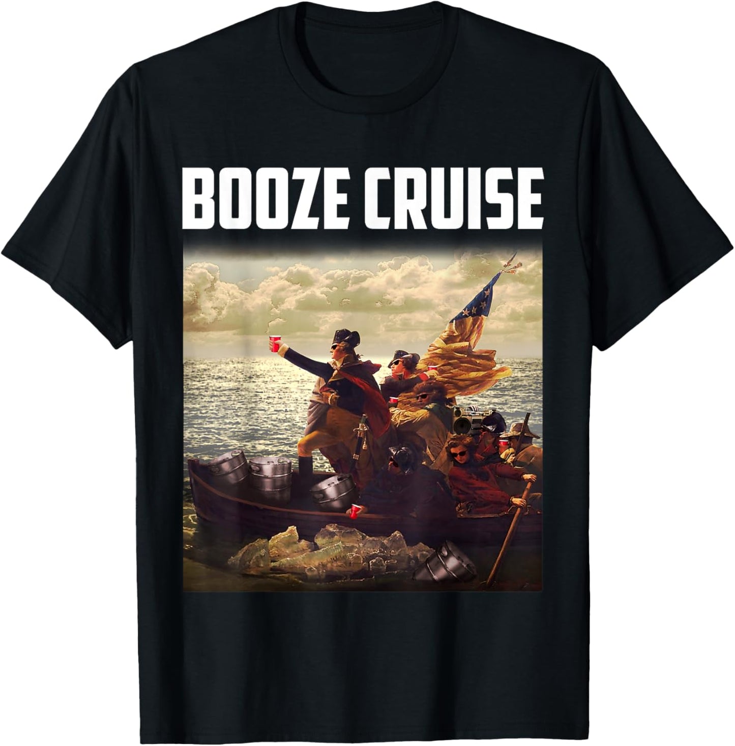 Political Party Booze Cruise Shades & Red Cups T-Shirt
