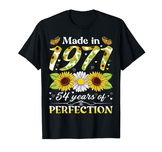 54 Years Old 1971 Sunflower Floral 54th Birthday Women T-Shirt