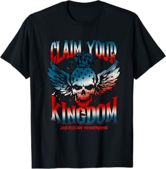 American Nightmares Love Wrestling Retro Claim Your Kingdoms T-Shirt, Small, Black