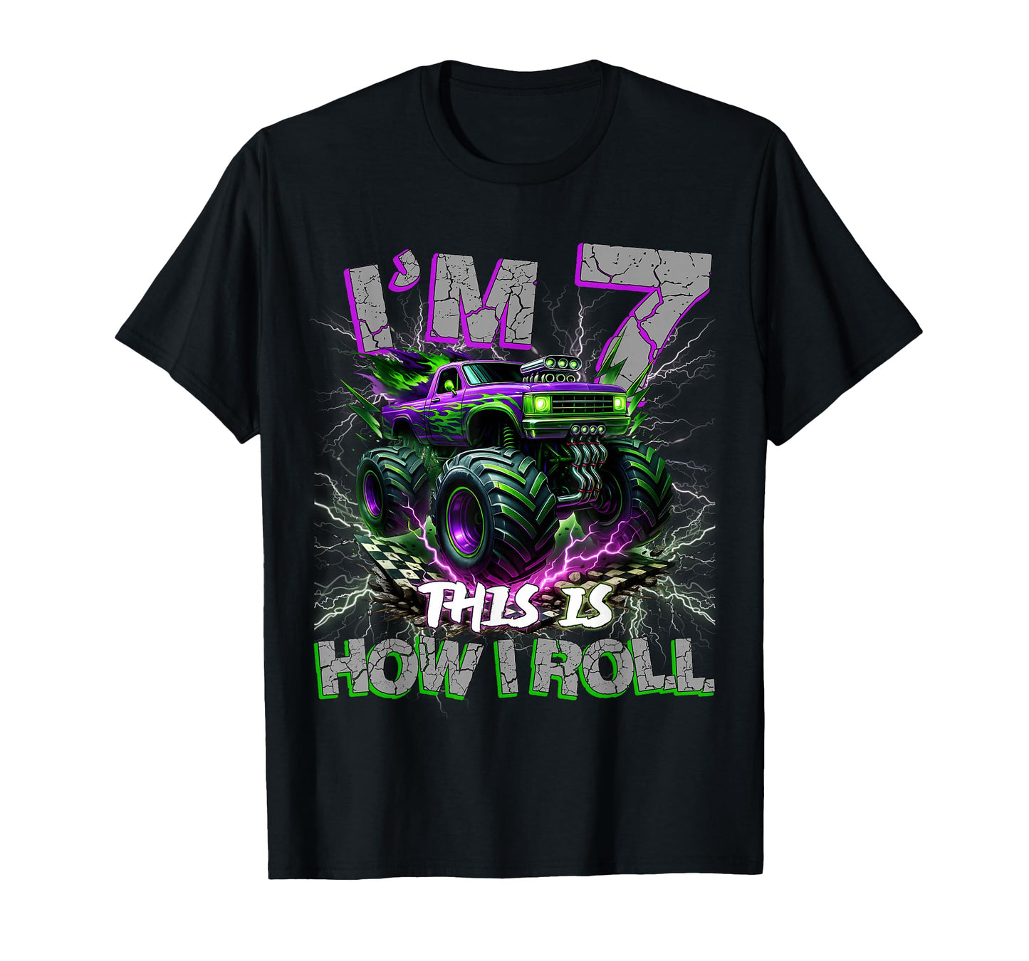Im 7 Years Olds Monster Truck 7th Birthday Boy Gifts Outfit T-Shirt
