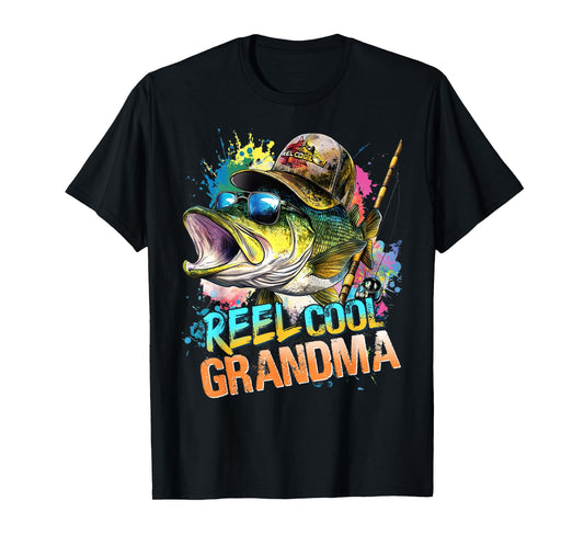 Womens Reel Cool Grandma Fishing Vintage Mothers day T-Shirt