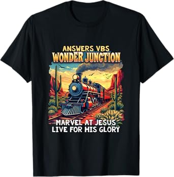 Christian Camp VBS 2025 Wonder His Glory Junction Train T-Shirt