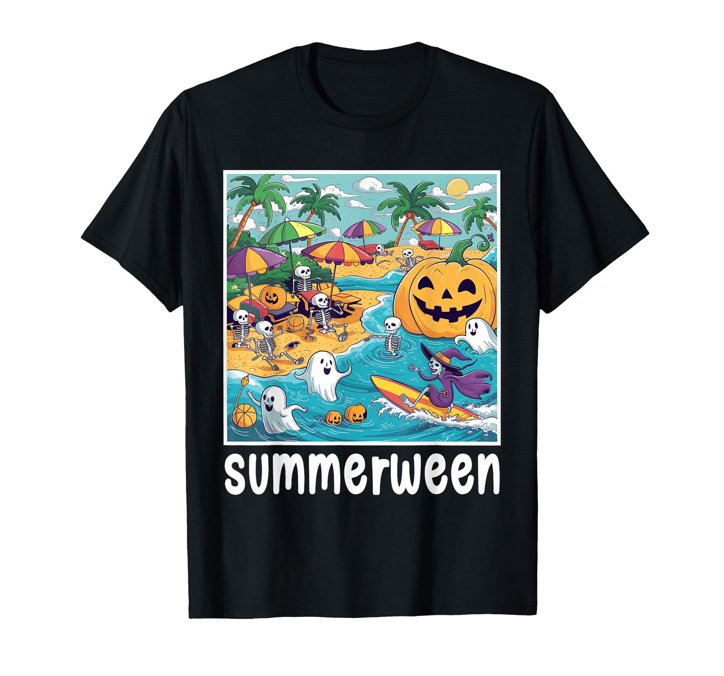 Halloween Summer Celebrate Summerween Vibes Men Women Girls Kids T-Shirt