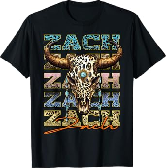 Vintage Zach Bull-Skull Western Deserts - Zach Personalized T-Shirt
