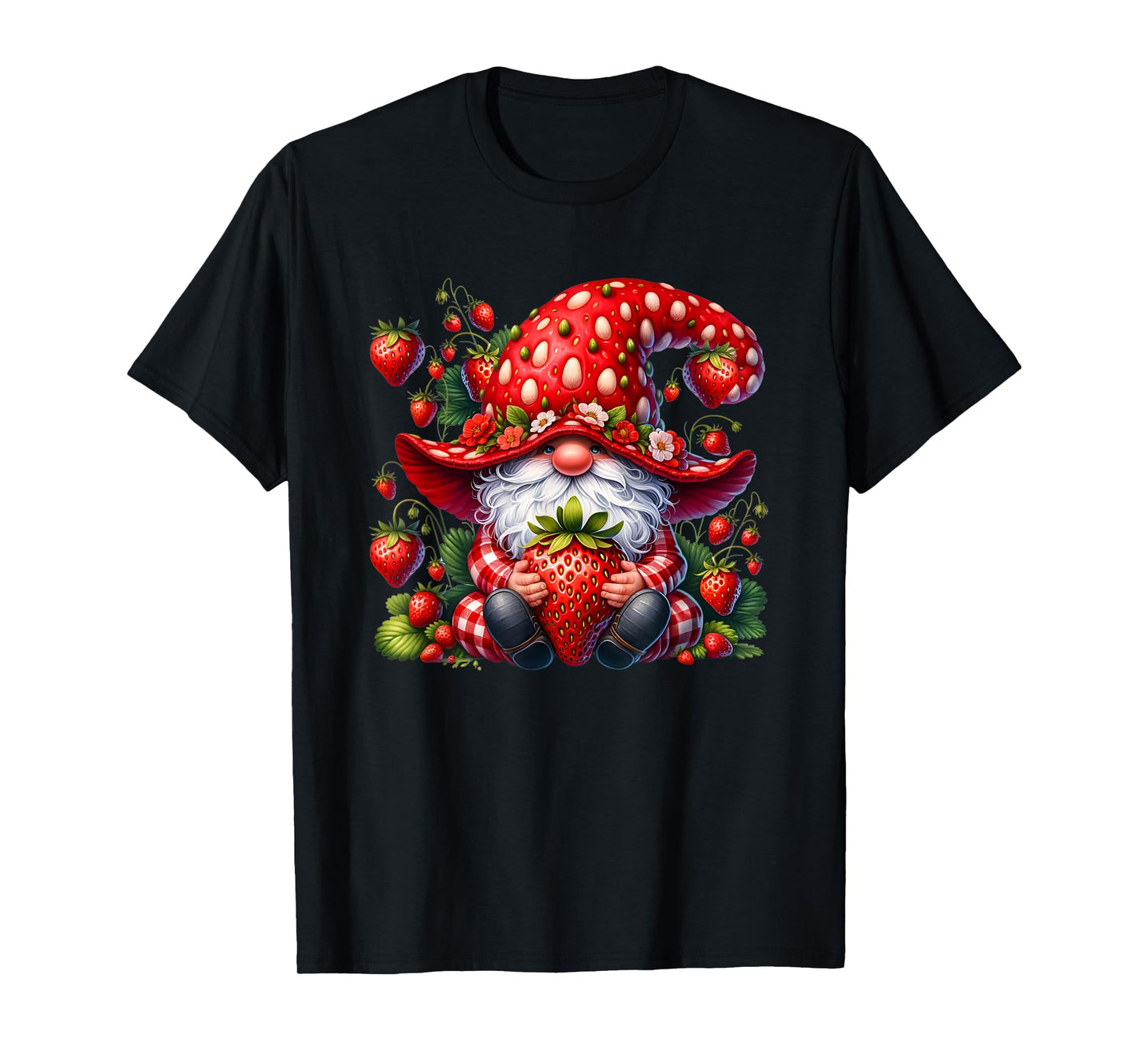 Cute Summer Gnome Dad Graphic For Women And Men Strawberry T-Shirt