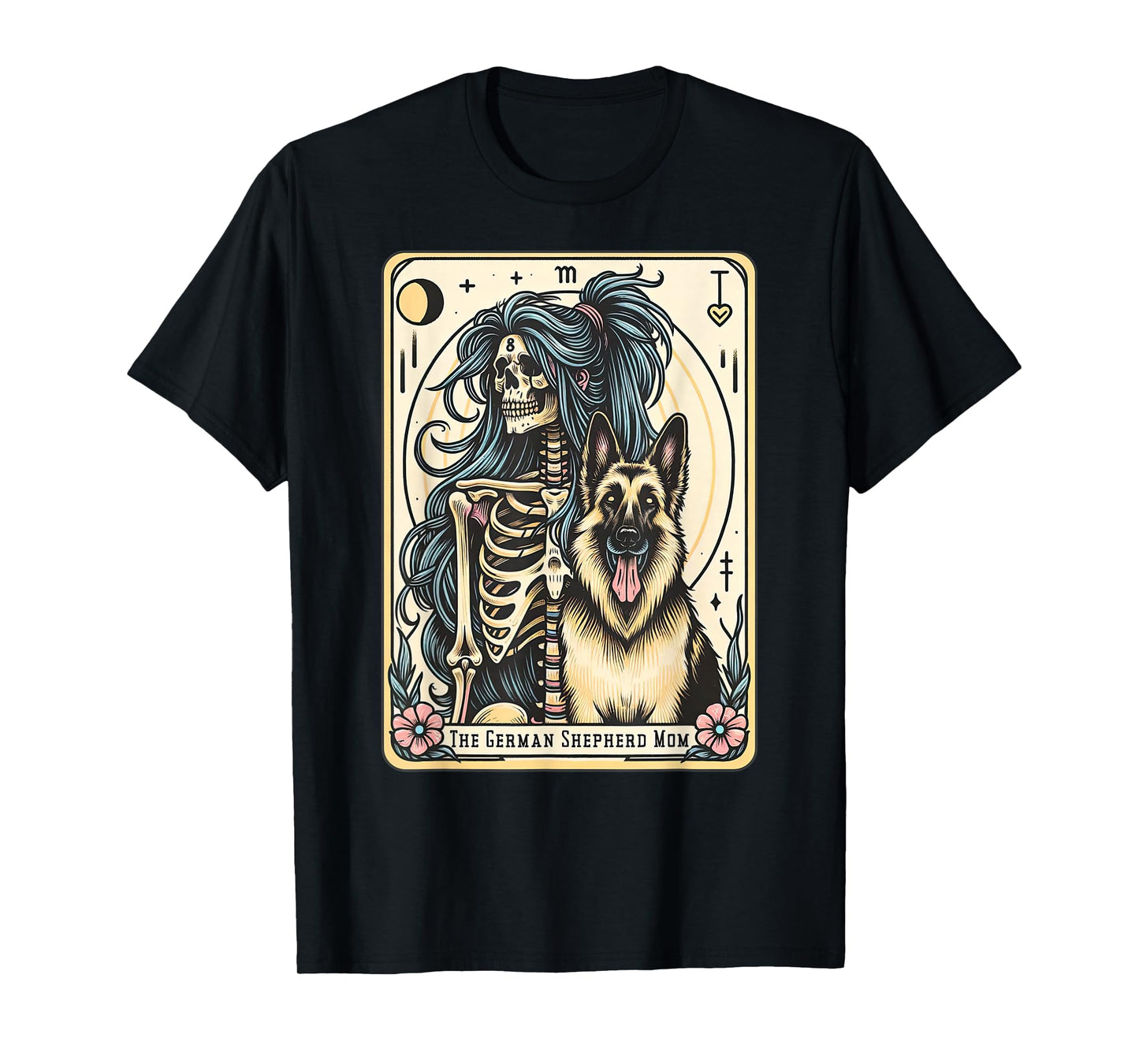 Retro German Shepherd Mom Tarot Card Witchy Vibes Dog Mom T-Shirt