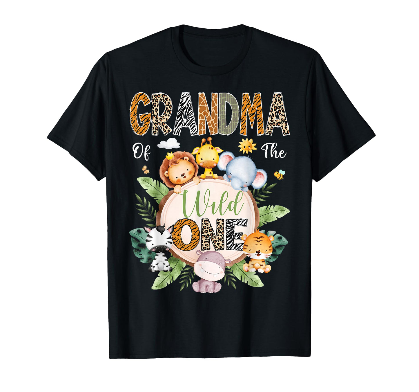 Grandma Of The Wild One 1St Birthday Safari Jungle Animal T-Shirt