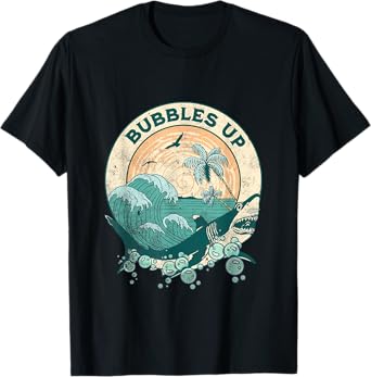 Cool Vintage Bubbles Up Shark For Men Women And Kids T-Shirt