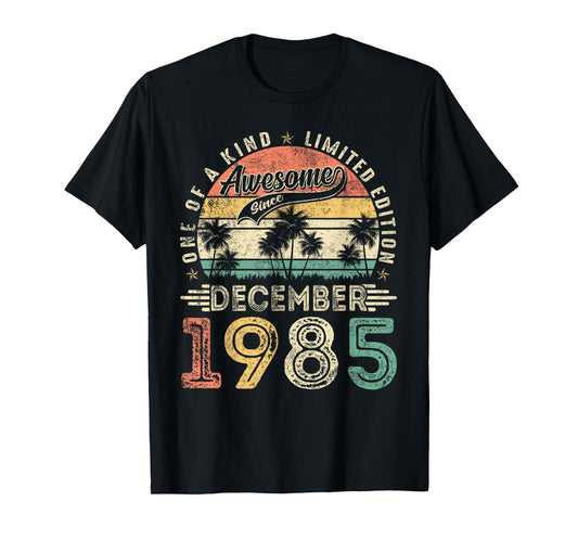 Awesome Since December 1985 Vintage Men Women 40th Birthday T-Shirt
