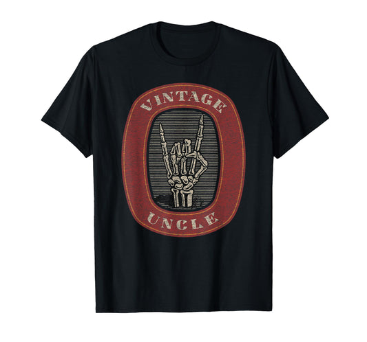 Funny Uncle Vintage Graphic Skeleton Hand T-Shirt