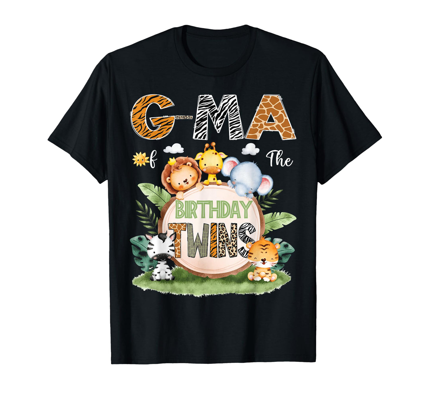 G-Ma Of The Birthday Twins Safari Jungle Animal Lover T-Shirt