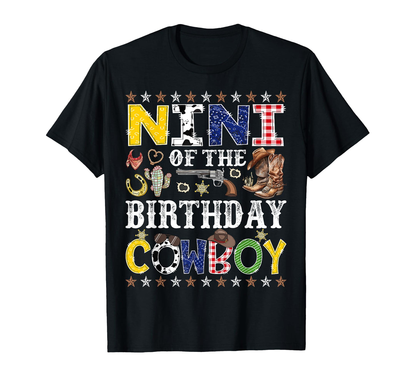 Nini Of The Birthday Cowboy Western Rodeo Nini T-Shirt
