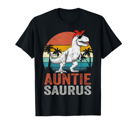 Auntiesaurus T Rex Dinosaur Auntie Saurus Family Matching T-Shirt
