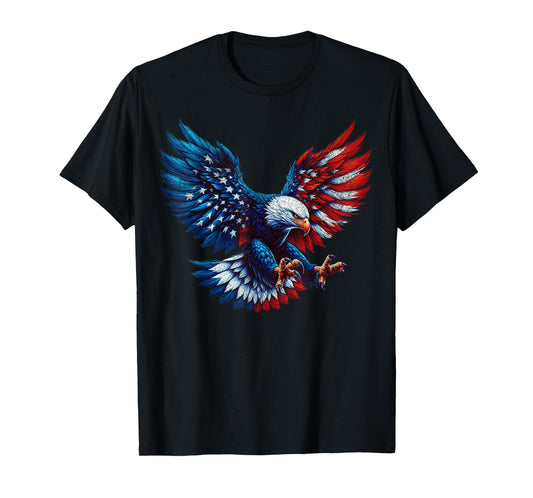 American Flag Bald Eagle Patriotic Eagle 4th of July USA T-Shirt