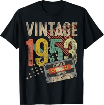 Vintage 1953 72nd Birthday Gifts For Men Women 72 Year Old T-Shirt