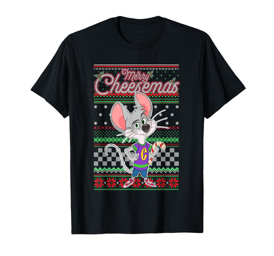 Chuck E. Cheese Christmas Merry Cheesemas Ugly Sweater T-Shirt