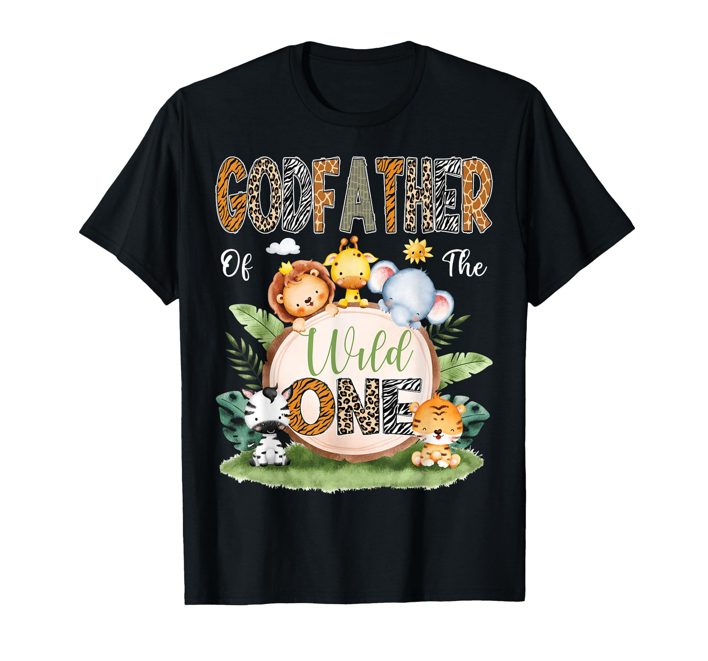 GodFather Of The Wild One 1St Birthday Kids Safari Jungle T-Shirt