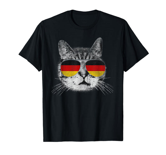 Germany German - Flag Cat Vintage Men Women Graphic Cool T-Shirt