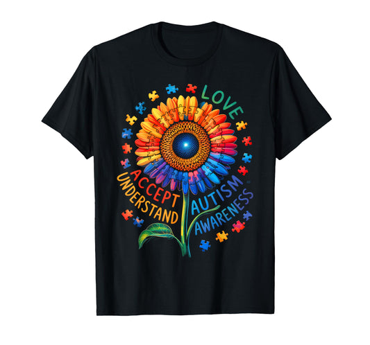 Autism Awareness Sunflower Men Women Kids Autism Sunflower T-Shirt