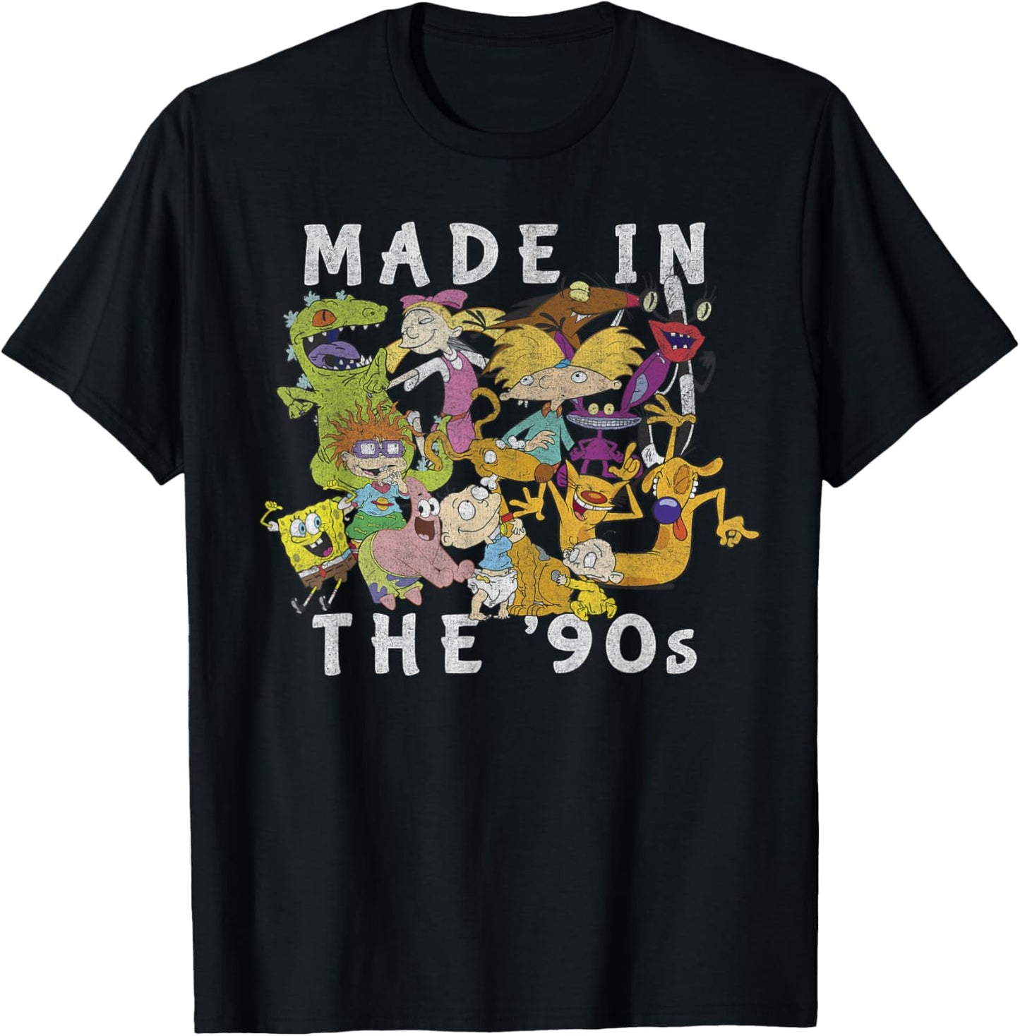 Nickelodeon Made In The 90's Faded Character Collage T-Shirt