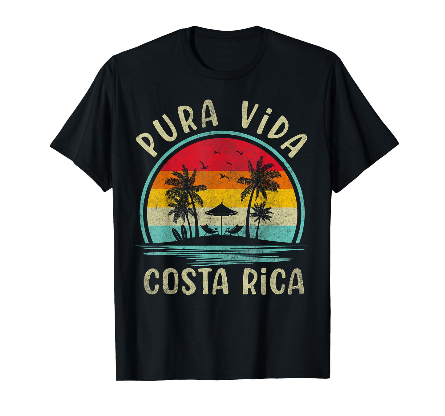 Pura Vida Beach Costa Rica Palm Tree Family Summer Vacation T-Shirt