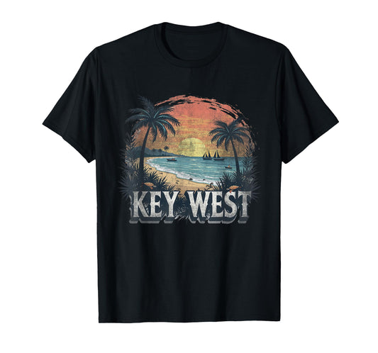 Retro Key West Landscape Vintage Souvenir T-Shirt