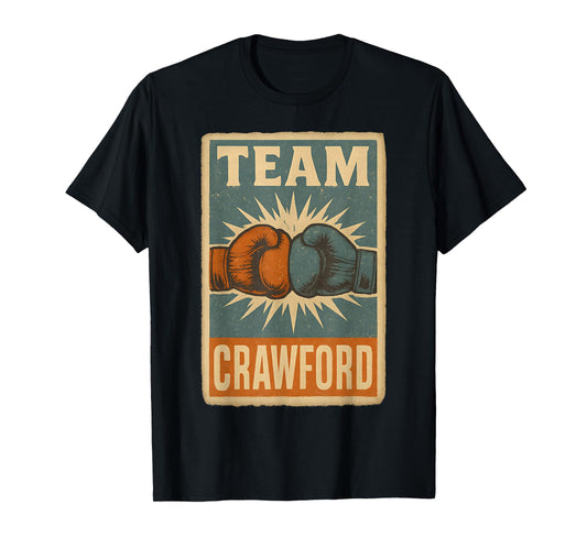 Crawford Last Name Retro Family Name Crawford Boxing T-Shirt