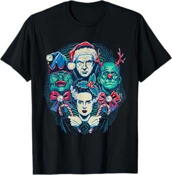 Vintage Funny Frankenstein Monsters Mash Spooky Christmas T-Shirt