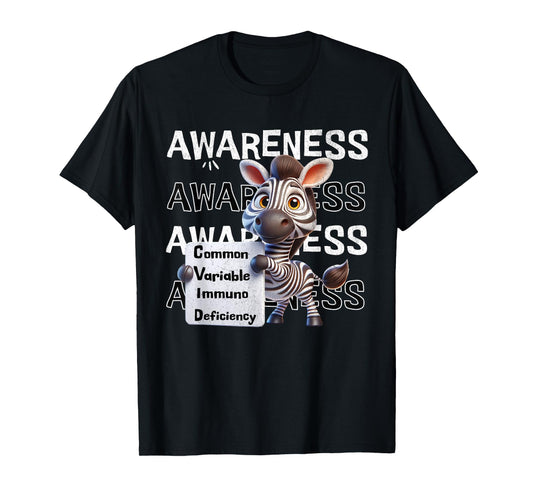 Common variable immunodeficiency CVID awareness zebra T-Shirt