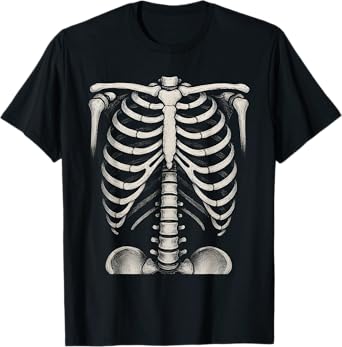 Vintage Skeleton Rib Cage Anatomy Halloween Costume T-Shirt