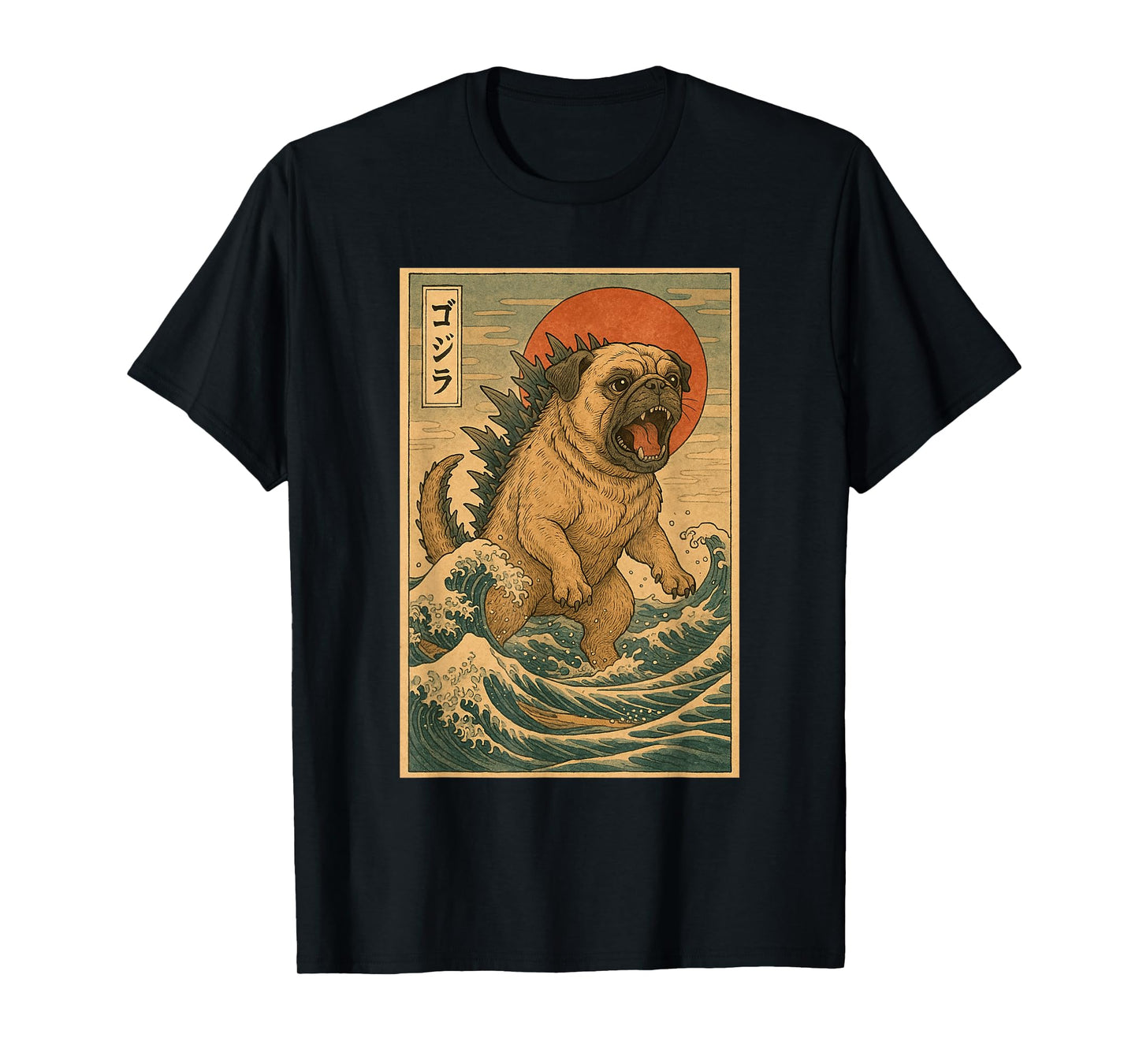 Pug The Great Wave off Kanagawa T-Shirt