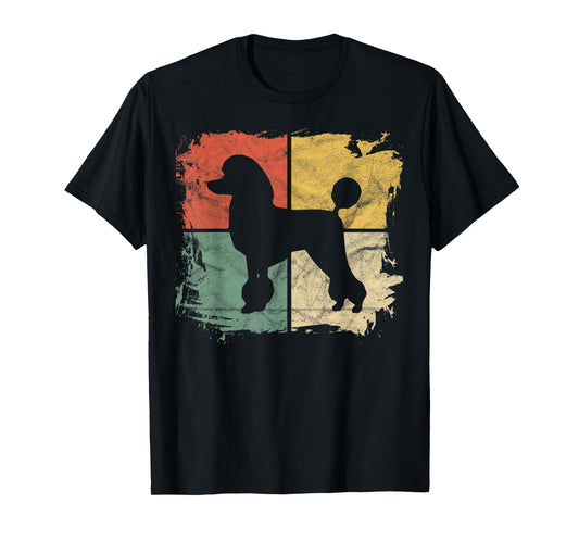 Square Retro Poodle Owner Gift Dog Poodle Dad Mom T-Shirt for Men Women Girls Kids