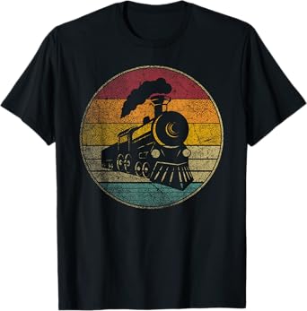 Train Vintage Distressed Retro Engineer Engine Conductor T-Shirt